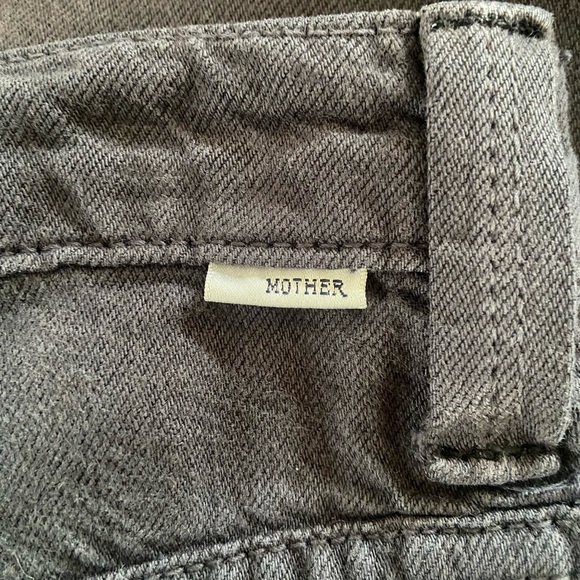 Mother Quartet Breaker Flood Denim Pants Sz 28 Wide Leg Cropped Faded Black - Picture 10 of 10